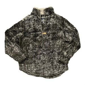 Simply Southern Steel Sherpa Quarter Zip Pullover Sweater M